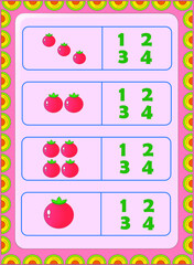 Preschool and toddler math counting fruit image design