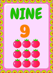 Preschool and toddler math counting fruit image design