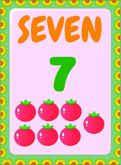 Preschool and toddler math counting fruit image design