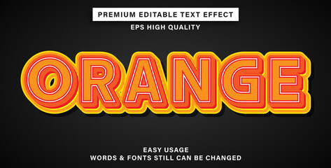 orange editable text effect