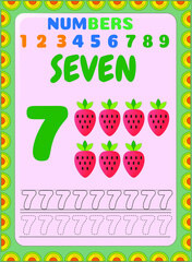 Preschool and toddler math counting fruit image design