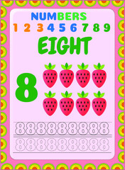 Preschool and toddler math counting fruit image design