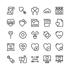 Love and Valentine Line Vector Icons 17