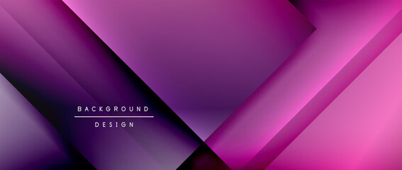 Square shapes composition, fluid gradient geometric abstract background. 3D shadow effects, modern design template