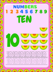 Preschool and toddler math counting fruit image design