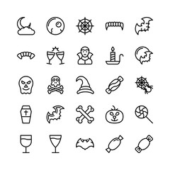 Fototapeta premium Christmas, Halloween, Party and Celebration Line Vector Icons 21