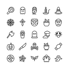 Christmas, Halloween, Party and Celebration Line Vector Icons 22