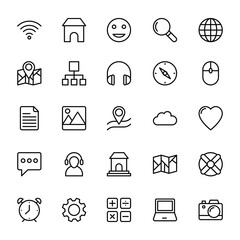 Fototapeta premium Web and Mobile UI Line Vector Icons 5