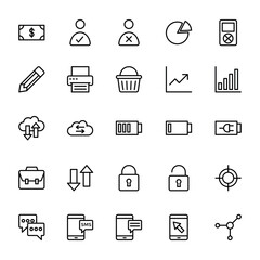 Web and Mobile UI Line Vector Icons 6