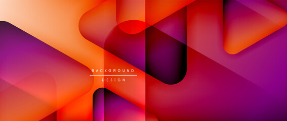 Fototapeta premium Triangle shapes geometric abstract background. 3D shadow effects and fluid gradients. Modern overlapping forms wallpaper for your text message