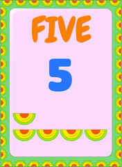 Preschool and toddler math counting fruit image design