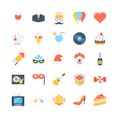 Party and Celebrations Flat Icons