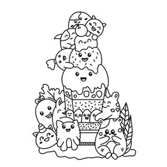 Delicious Ice Cream Cartoon Illustration