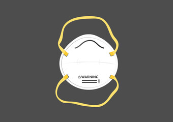 N95 face mask vector isolated on dark background