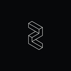 Professional Innovative 3D Initial Z logo and ZZ logo. Letter Z ZZ Minimal elegant Monogram. Premium Business Artistic Alphabet symbol and sign