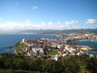 Fototapeta na wymiar Panorámica de la ciudad de Ceuta.