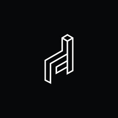 Professional Innovative 3D Initial D logo and DD logo. Letter D DD Minimal elegant Monogram. Premium Business Artistic Alphabet symbol and sign