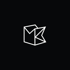 Professional Innovative 3D Initial MK logo and KM logo. Letter MK KM Minimal elegant Monogram. Premium Business Artistic Alphabet symbol and sign
