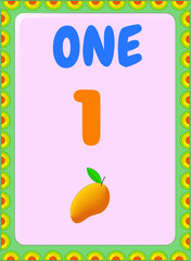 Preschool and toddler math counting fruit image design