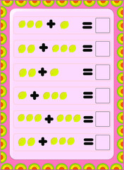 Preschool and toddler math counting fruit image design