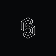 Professional Innovative 3D Initial S logo and SS logo. Letter S SS Minimal elegant Monogram. Premium Business Artistic Alphabet symbol and sign