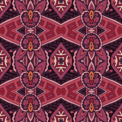 Vector seamless pattern african art batik ikat. Ethnic ptint vintage design.