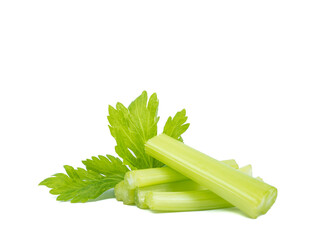 fresh Celery sticks, celery stalk isolated on white background