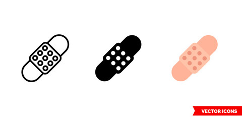 Patch icon of 3 types. Isolated vector sign symbol.