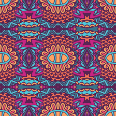 Ethnic seamless pattern. Vector tribal background. Aztec and indian style, vintage print.