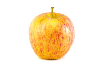 Juicy red-yellow apple isolated on white background. Clipping path.