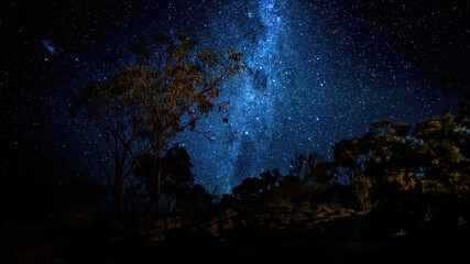 The Milky Way in the mountains of the Grampians National Park in  Victoria, Australia at a clear...