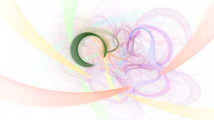 Abstract colorful rainbow glowing shapes. Fantasy light background. Digital fractal art. 3d rendering.