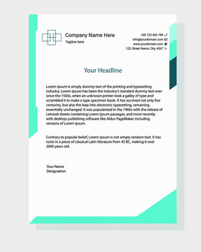 Corporate simple design business letterhead. Creative and modern letterhead with print ready vector template. illustrator template with mockup.