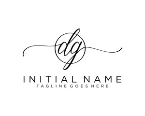 Initial D G handwriting logo vector. Hand lettering for designs