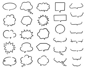 シンプルでおしゃれな吹き出し イラスト 手書き Wall Mural Yugoro