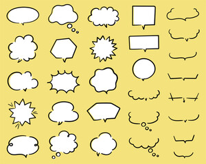 Fototapeta premium 手書きの吹き出しのセット／イラスト／ふきだし