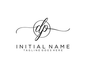 Initial D P handwriting logo vector. Hand lettering for designs