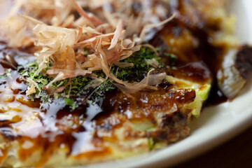 お好み焼きのクローズアップ