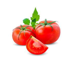 Fresh tomatoes isolated on a white background