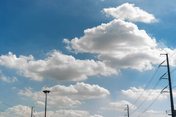 White cloud background and blue sky photo