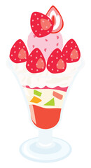 parfait illustration 10 strawberry vanilla