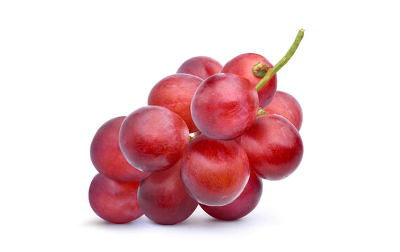Bunch of Red grape isolated on white background.