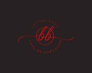 Initial B A handwriting logo vector. Hand lettering for designs