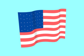 Flag of the United States fluttering in the wind, vector illustration