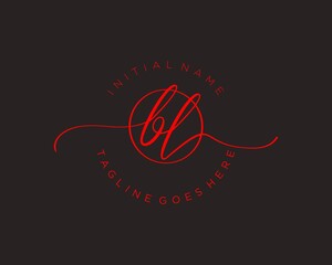 Initial B L handwriting logo vector. Hand lettering for designs