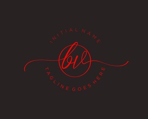 Initial B V handwriting logo vector. Hand lettering for designs