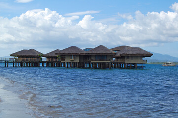 Cottage facade at Dos Palmas island resort in Honda Bay, Puerto Princesa, Palawan, Philippines
