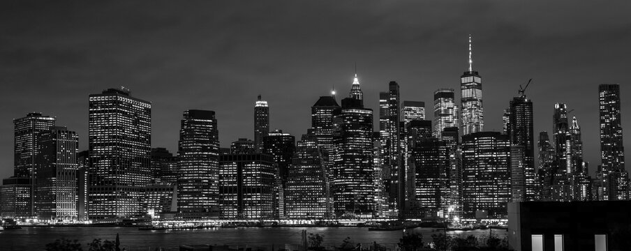 Fototapeta New York City Skyline Black and White