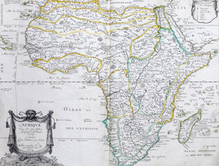 Old map of  Africa - From an 1656 Atlas of Geography from P. du Val - France (Private collection)