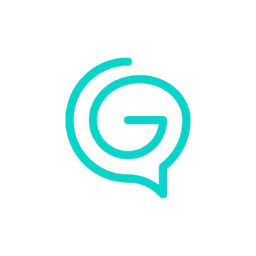 Letter G chat logo icon 
